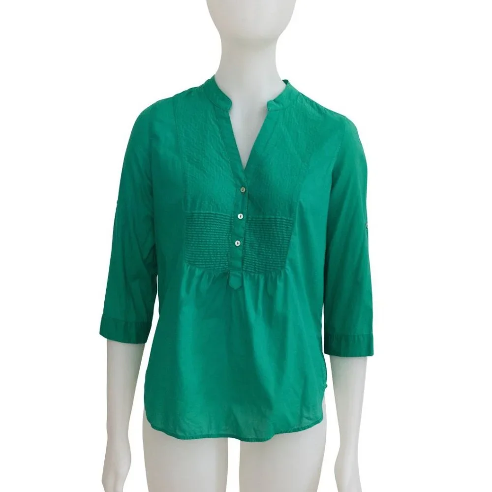 Jag Green Cotton Shirt 1/2 Sleeve - Size 8 - Picture 1 of 3